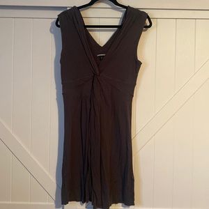 Express Grey Knot Tie Front Dress